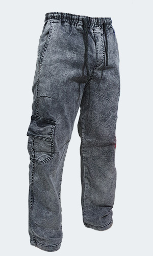 Calça Masculina - Cargo Sarja - Gelo Off